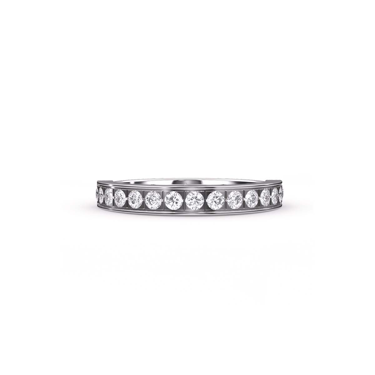 Delicate Two Tone Round Diamond Band For Her